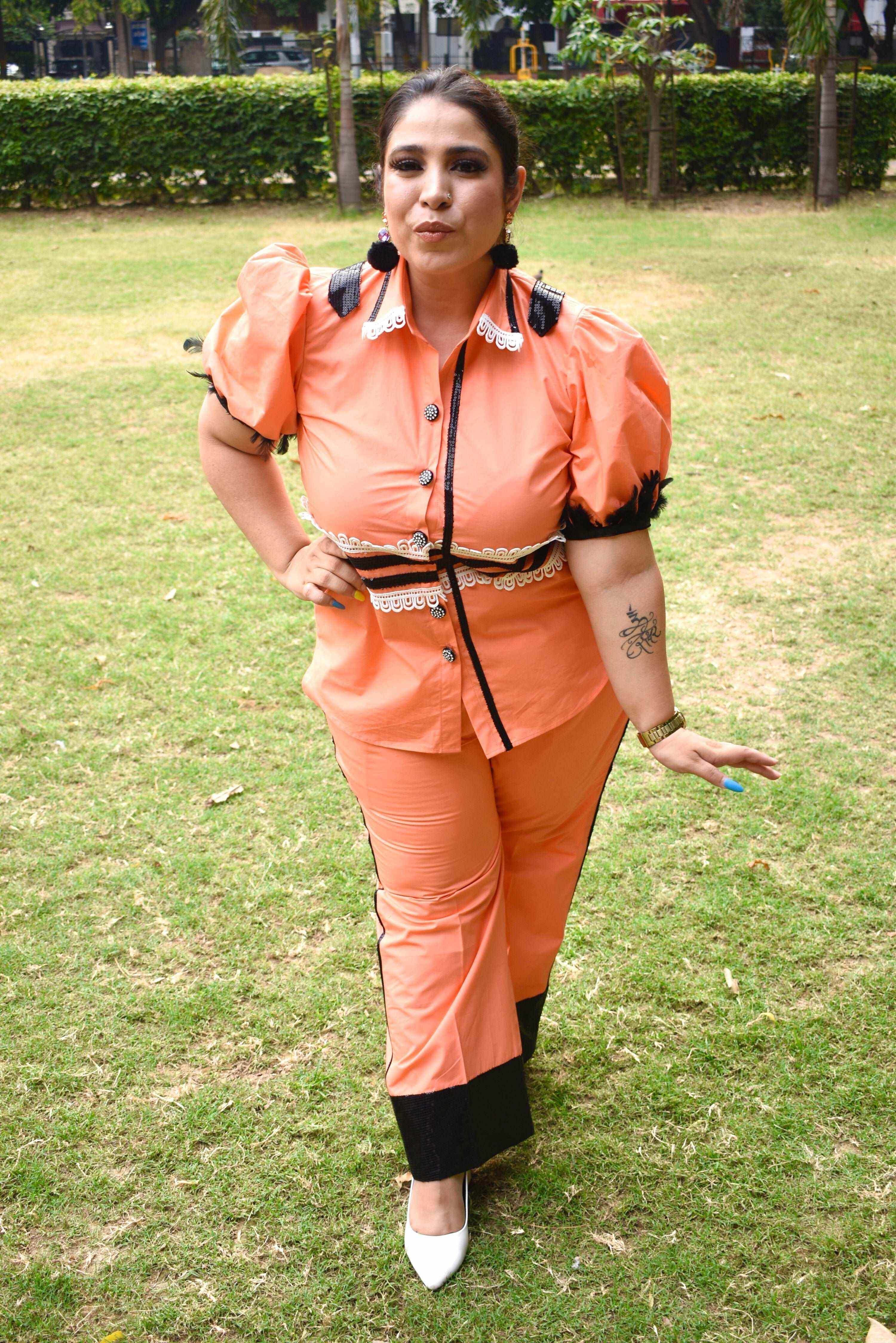 Peach cotton co-ord set - Heer by Pooja