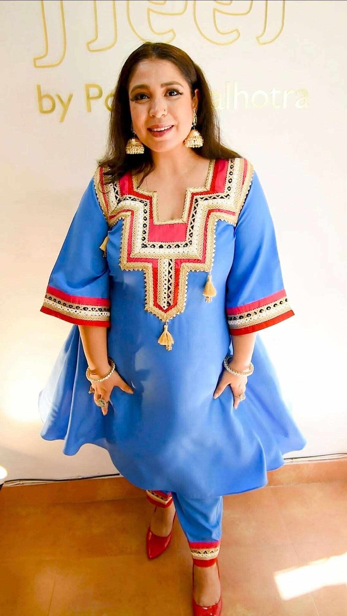 Blue suit with lace work - Heer by Pooja