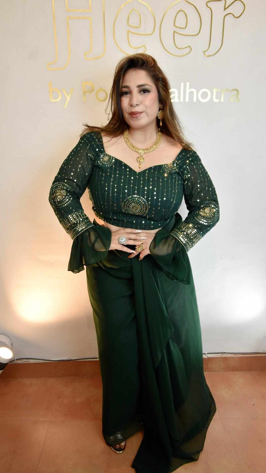 Dhoti skirt with a shimmery glitter blouse - Heer by Pooja