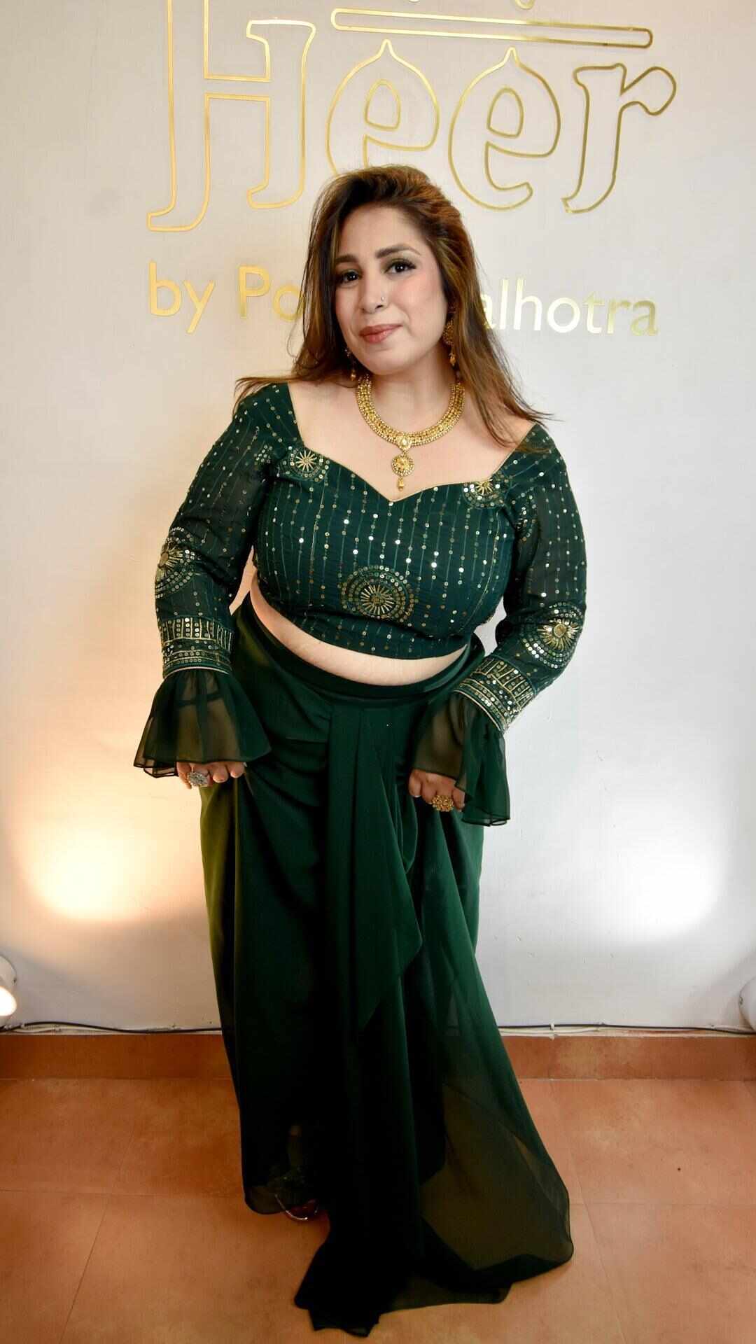 Dhoti skirt with a shimmery glitter blouse - Heer by Pooja