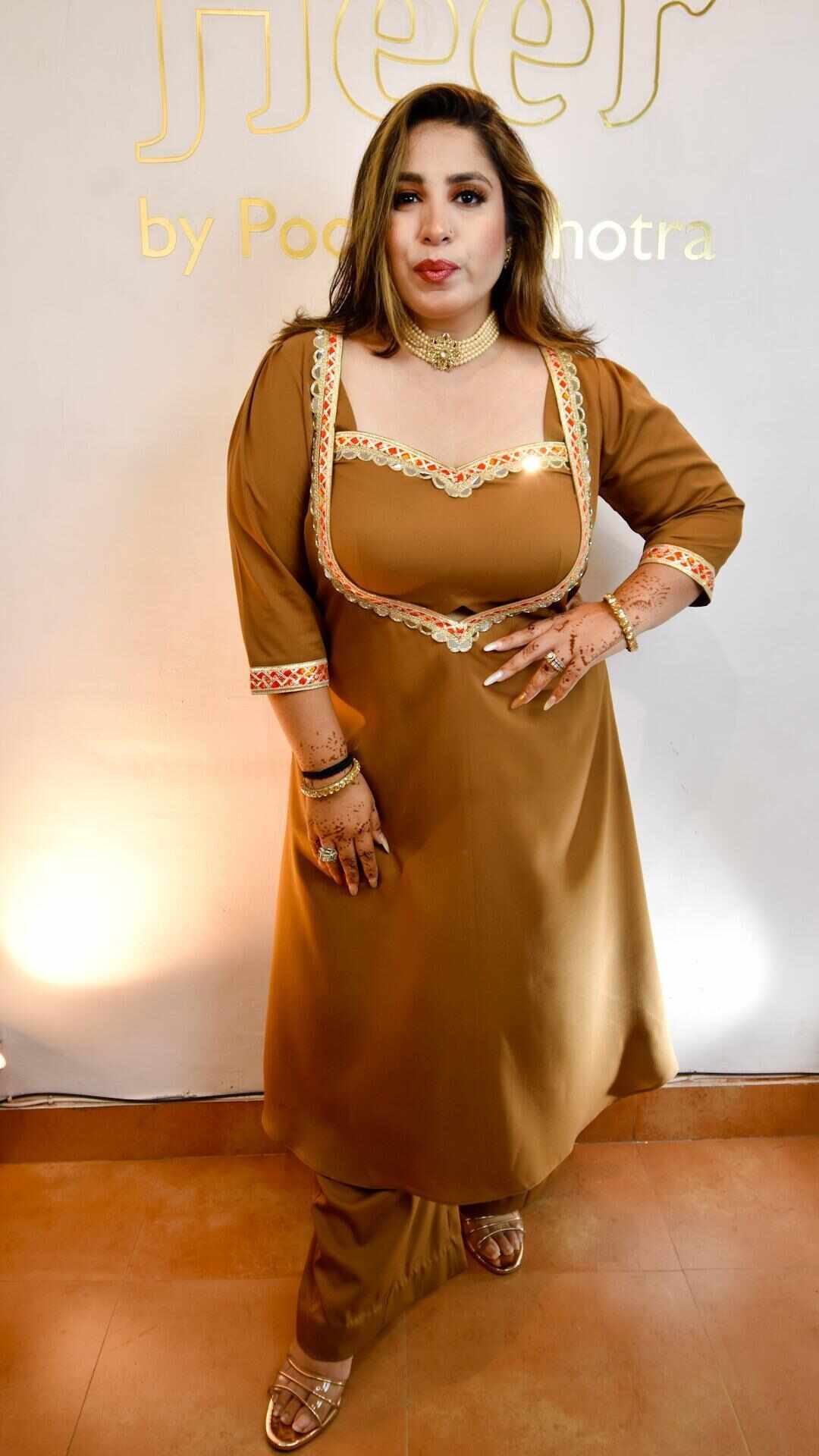 3 piece tunic set with mirror lace work - Heer by Pooja