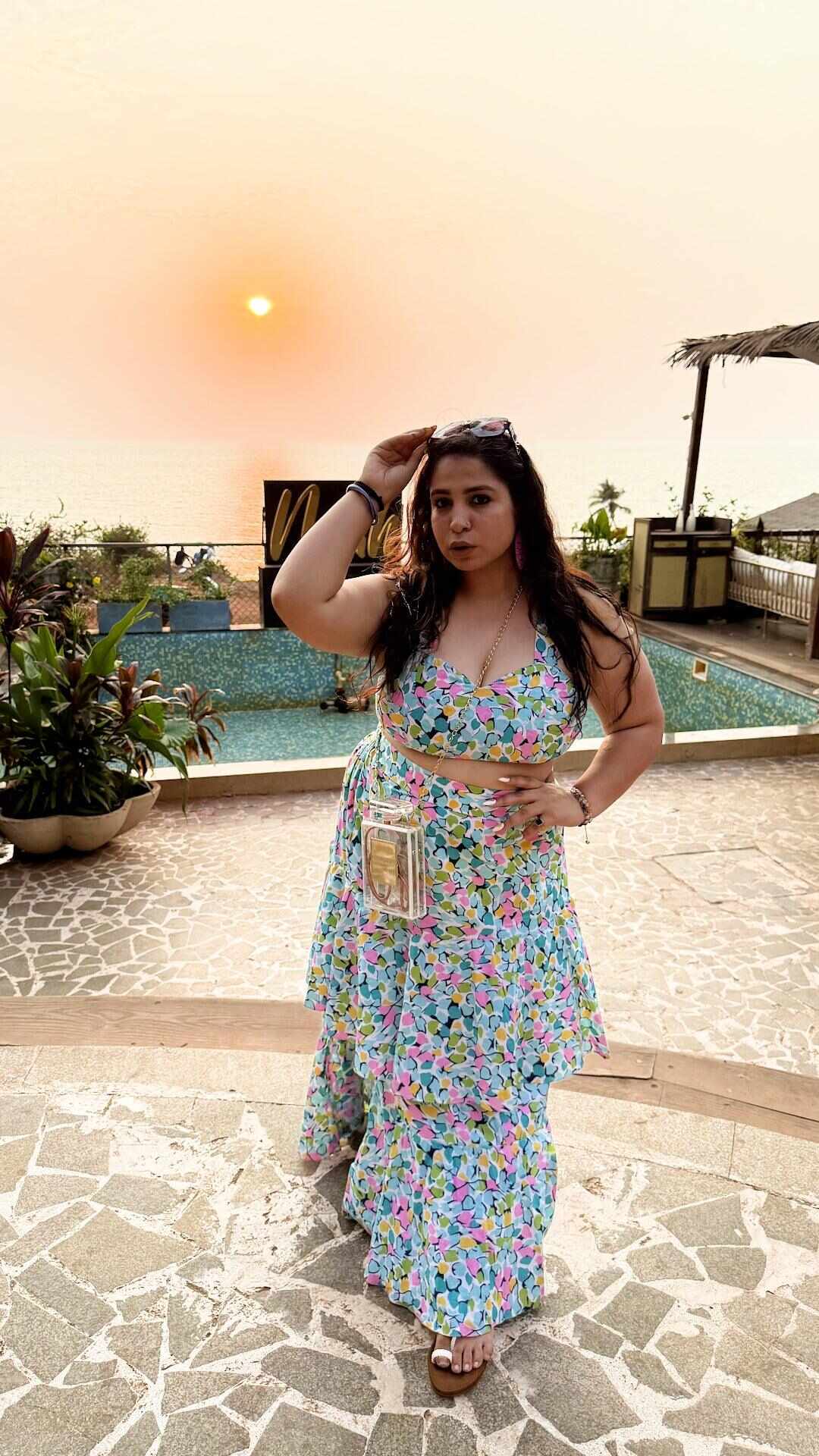 Cotton printed frill dress Heer by Pooja