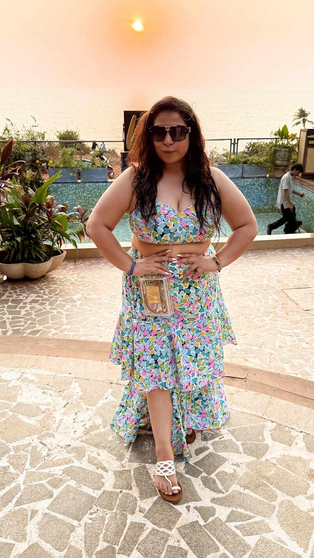 Cotton printed frill dress Heer by Pooja