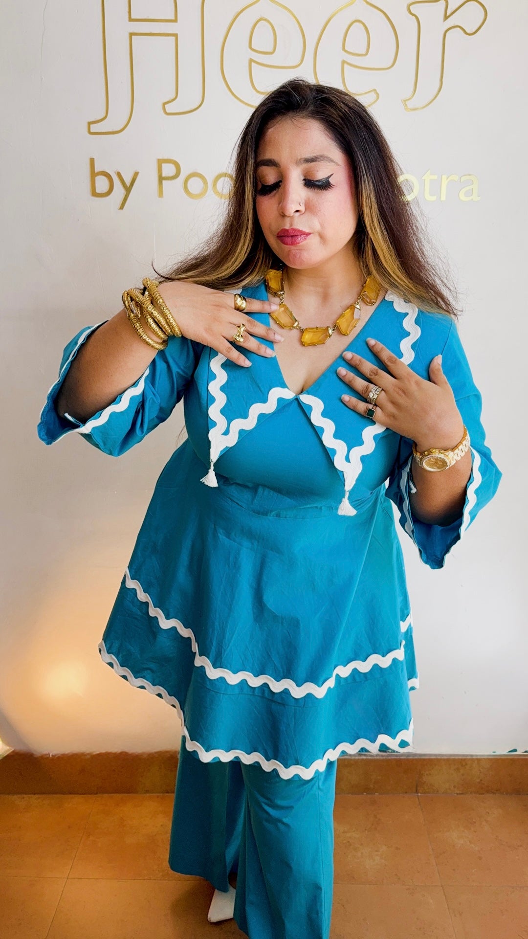 Turquoise cotton set