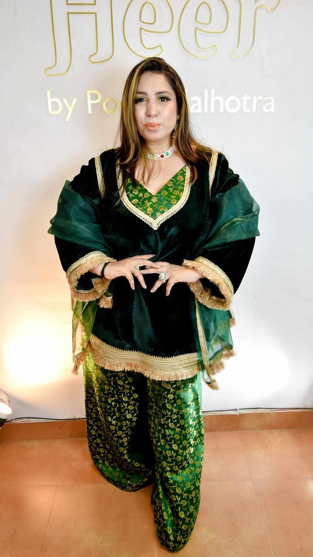 Emerald green sharara set Heer by Pooja