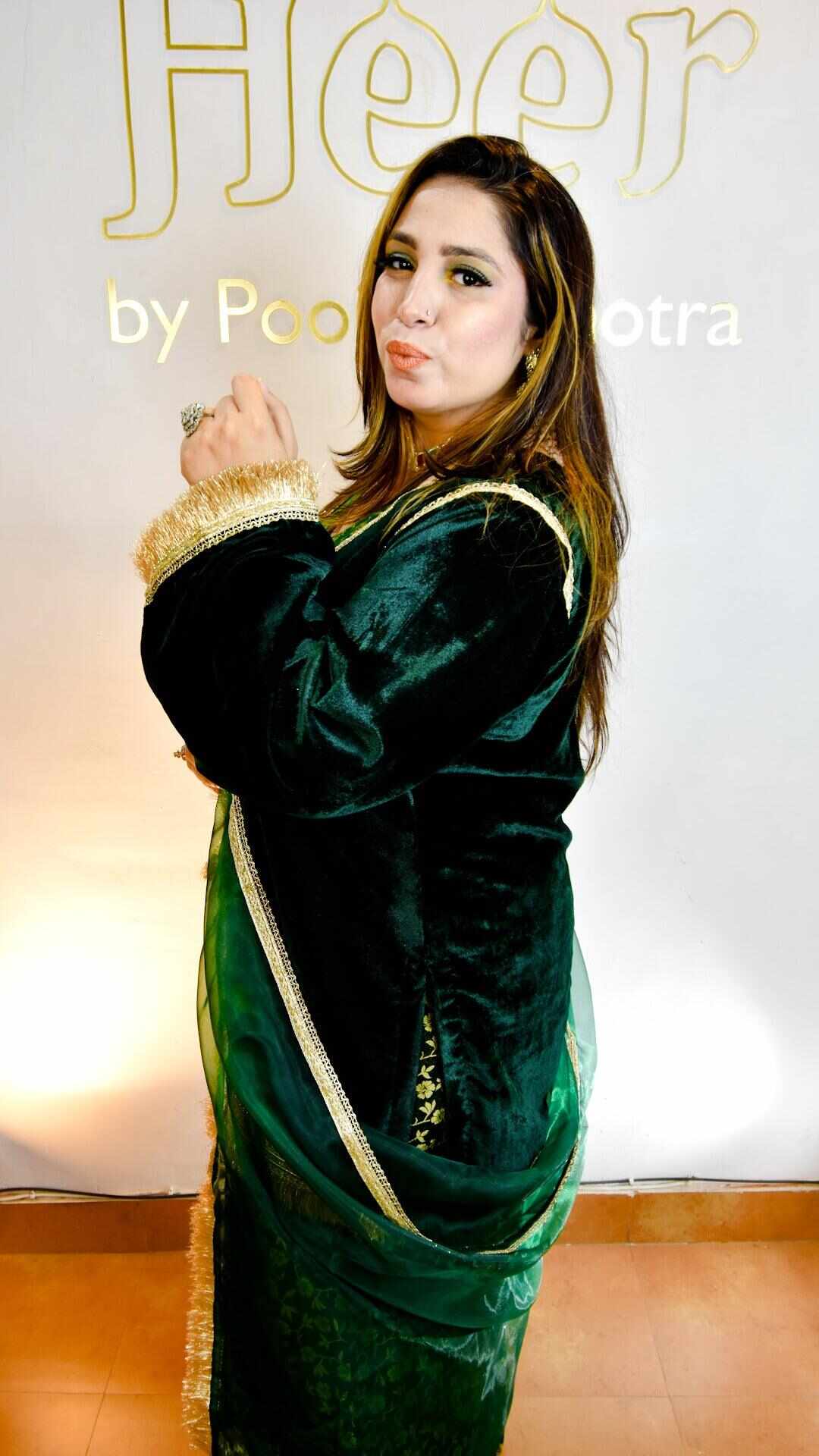 Emerald green sharara set Heer by Pooja
