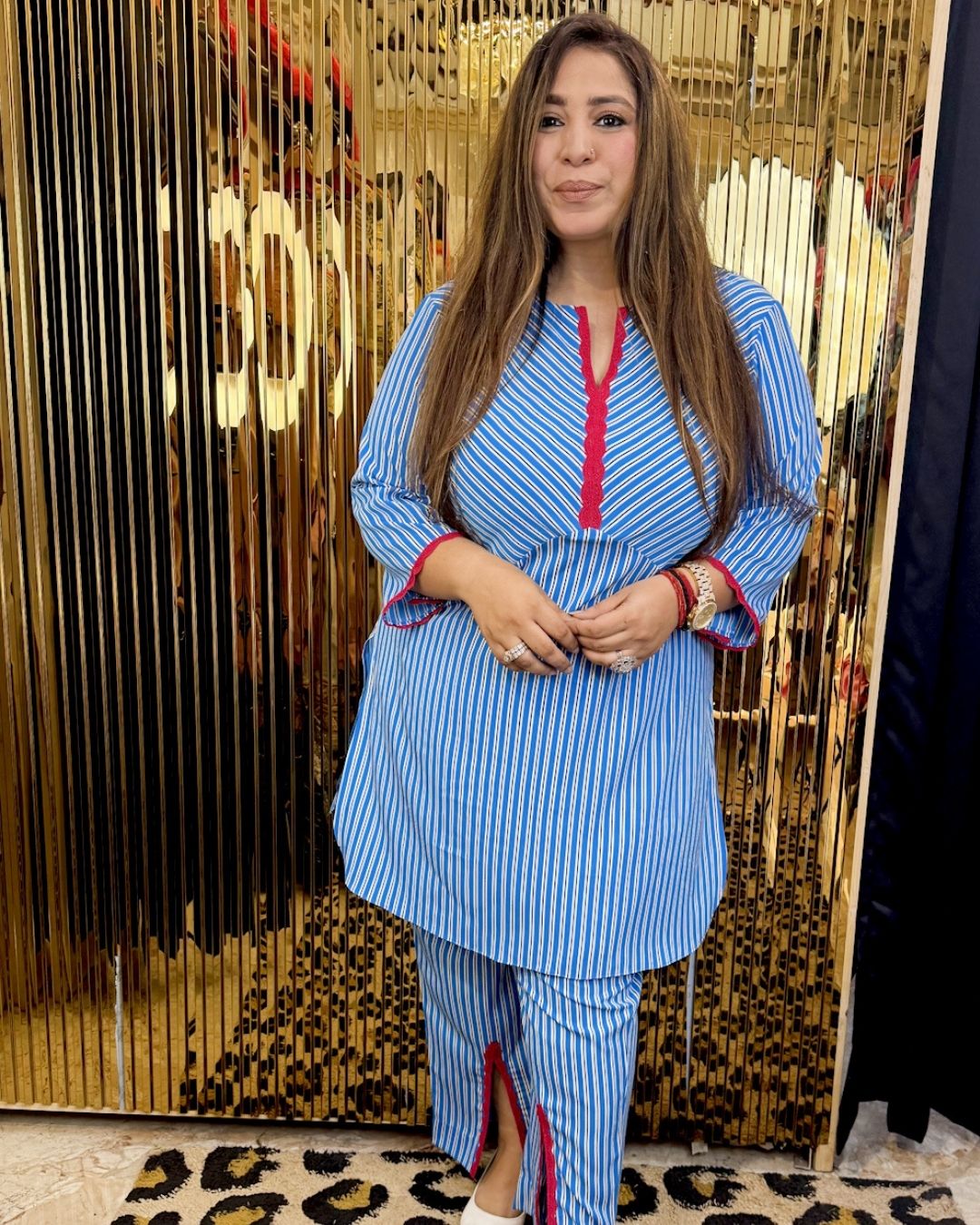 Stripes crepe set