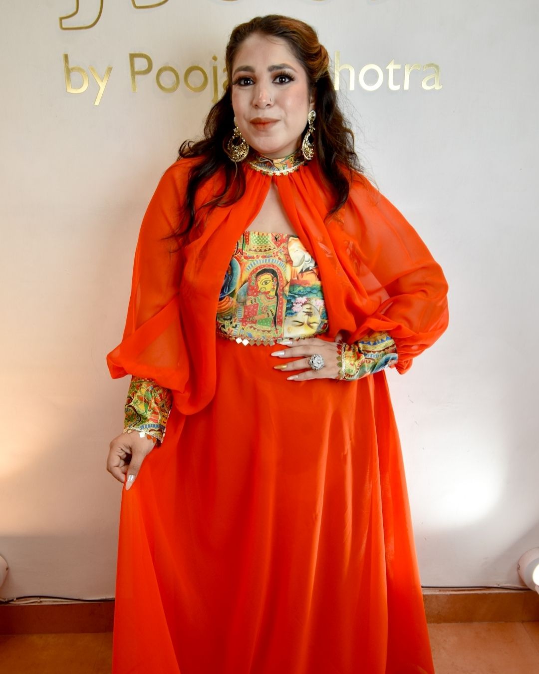 Orange long dress