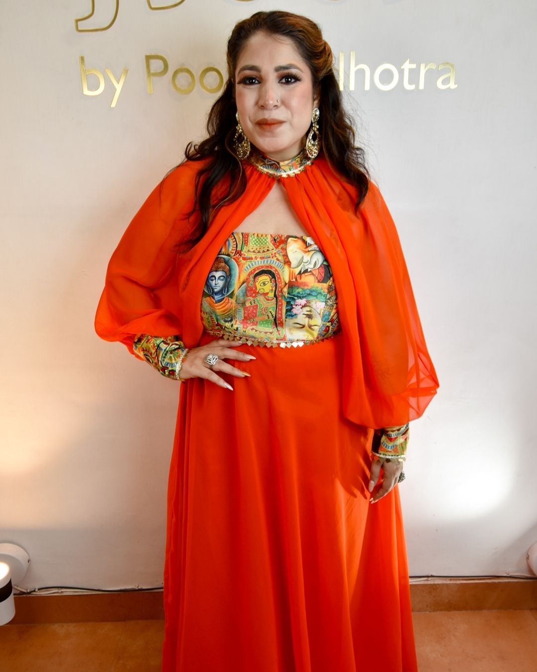 Orange long dress