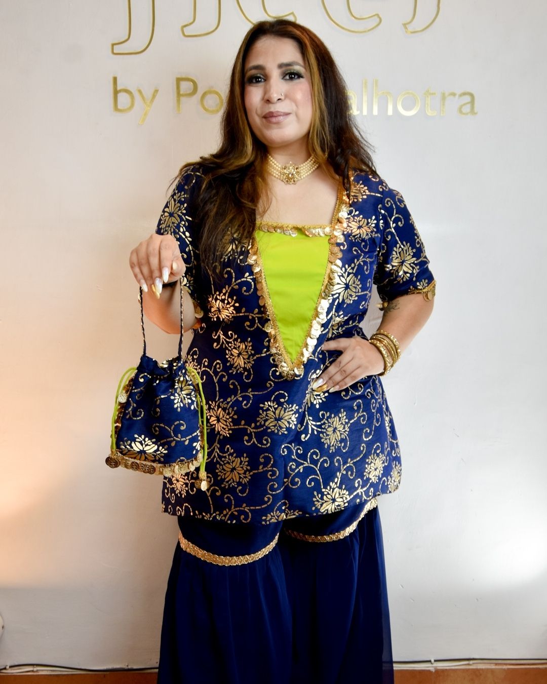 ROYAL BLUE RAW SILK SHARARA SET