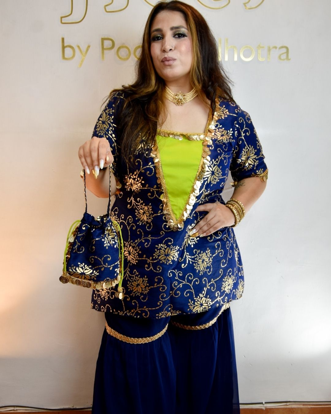 ROYAL BLUE RAW SILK SHARARA SET
