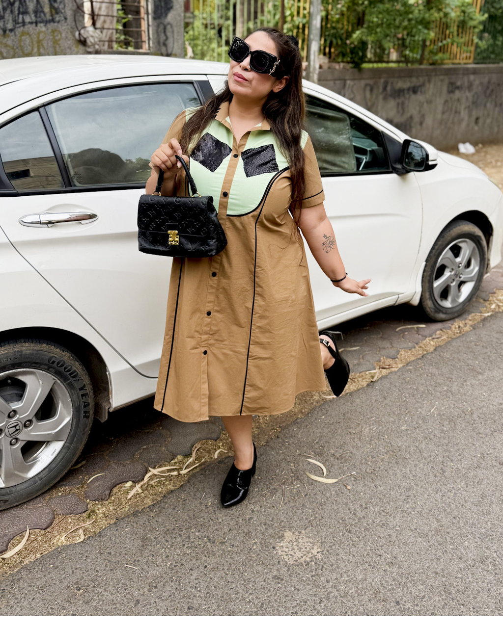 Cotton cocoa dress