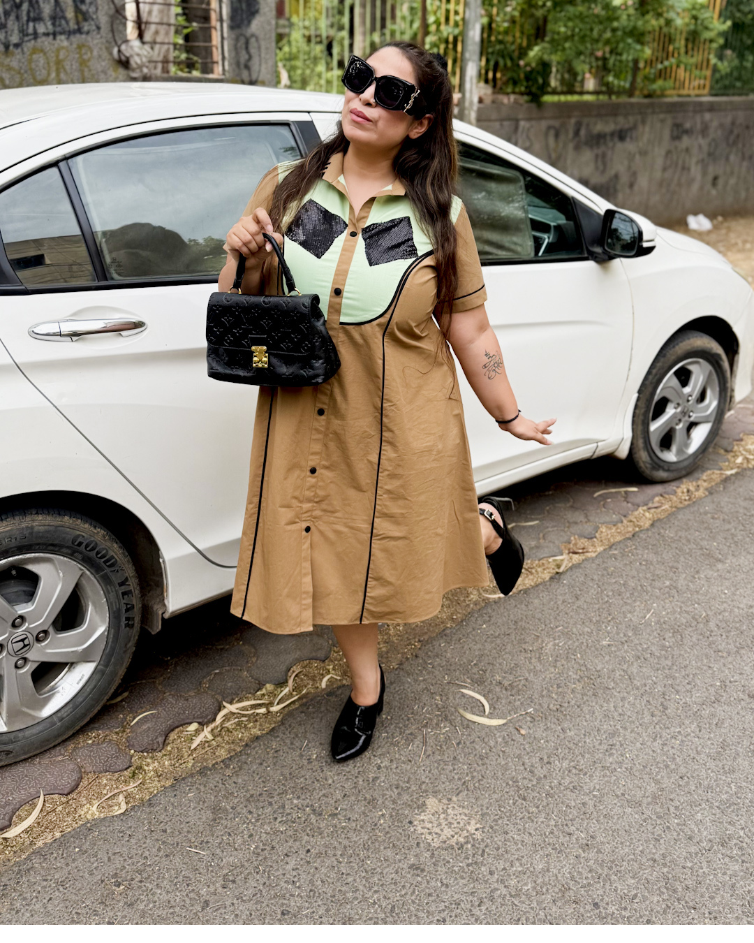 Cotton cocoa dress
