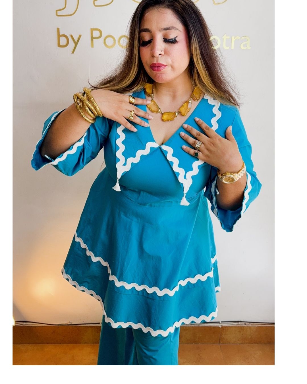 Turquoise cotton set