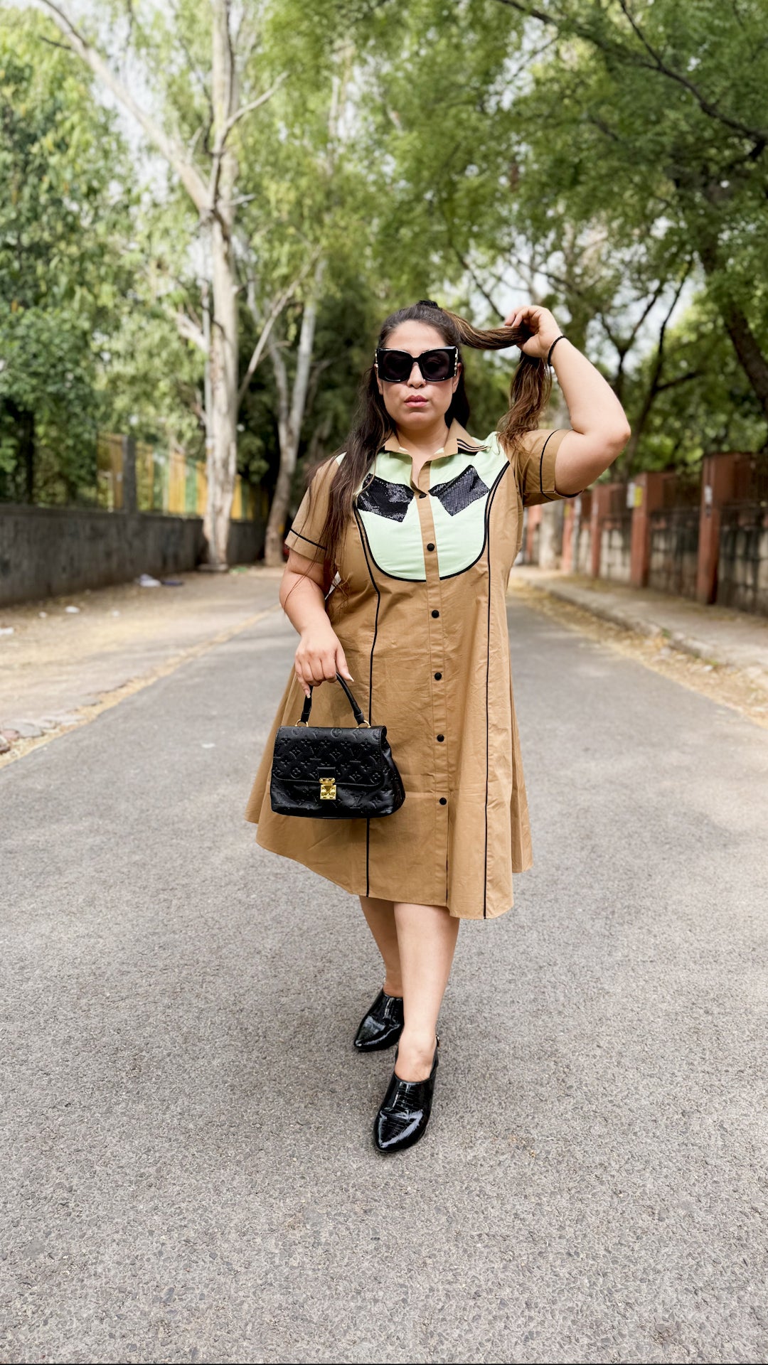 Cotton cocoa dress