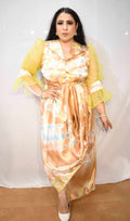 Glossy satin drape dress - Heer by Pooja