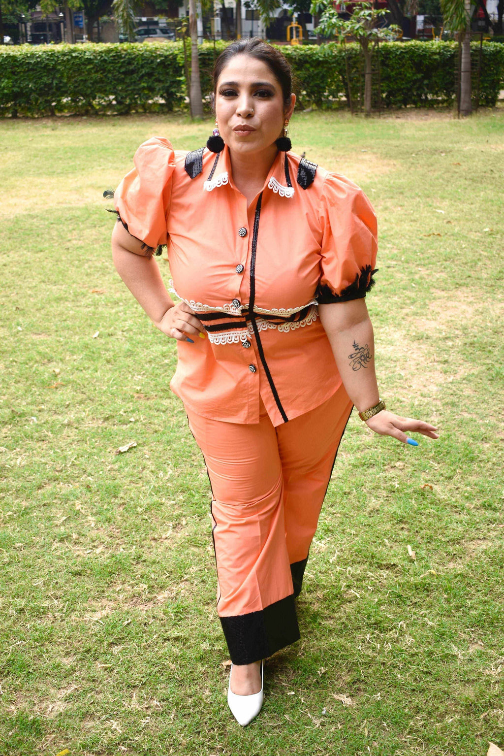 Peach cotton co-ord set - Heer by Pooja