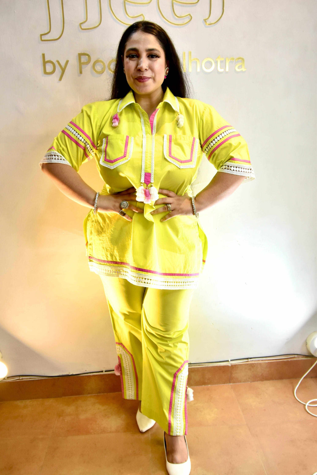 Short cotton kurta with bell bottom pants - Heer by Pooja