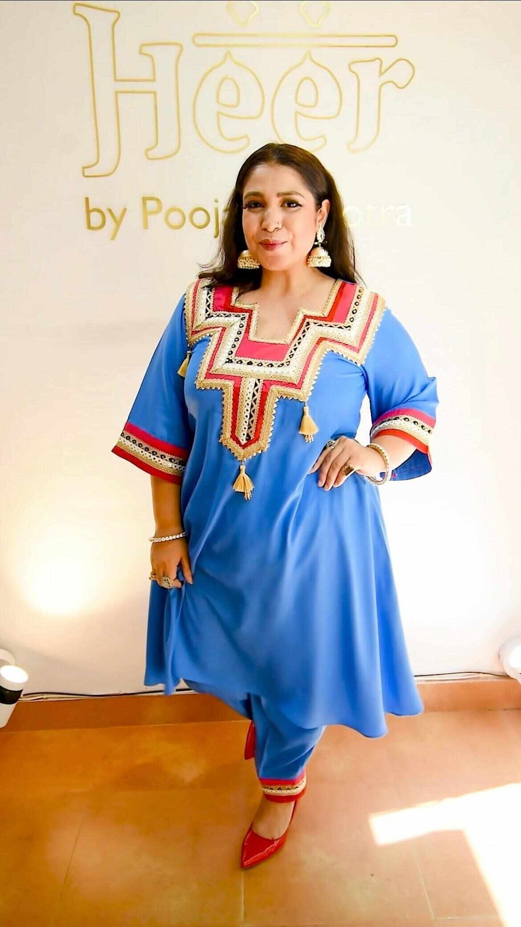 Blue suit with lace work - Heer by Pooja