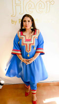 Blue suit with lace work - Heer by Pooja