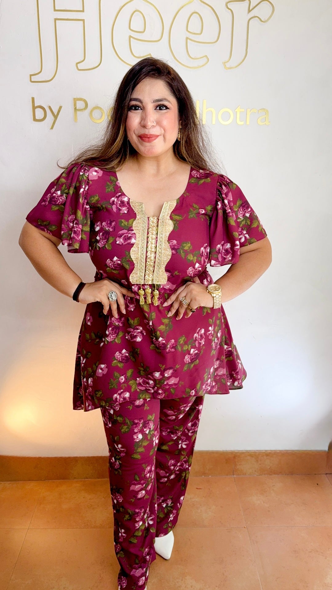 Wine and berry tunic set