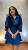 Electric blue butterfly cotton dress - Heer by Pooja