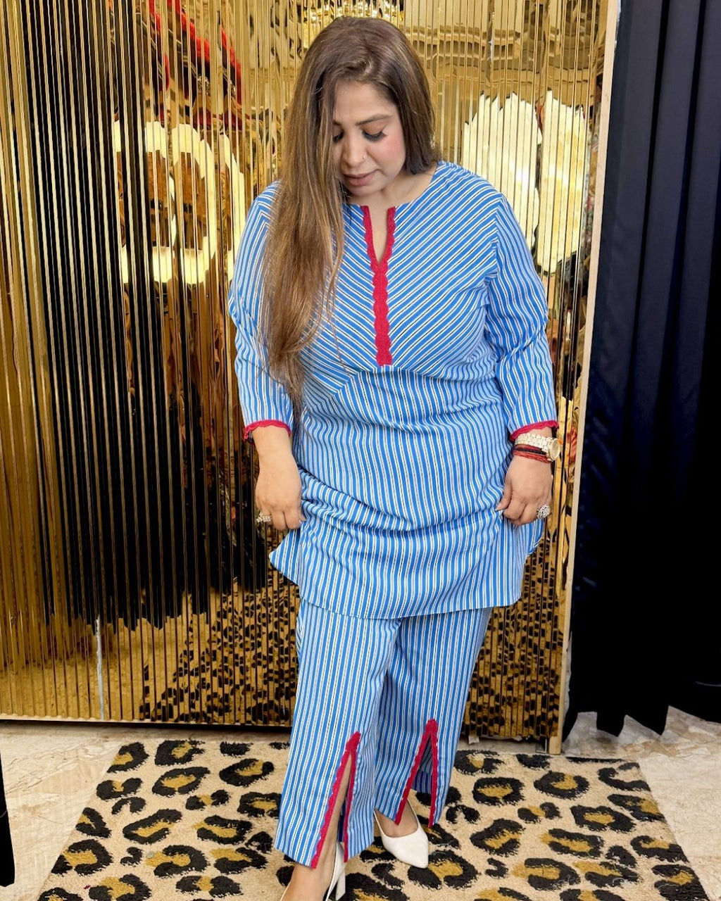 Stripes crepe set