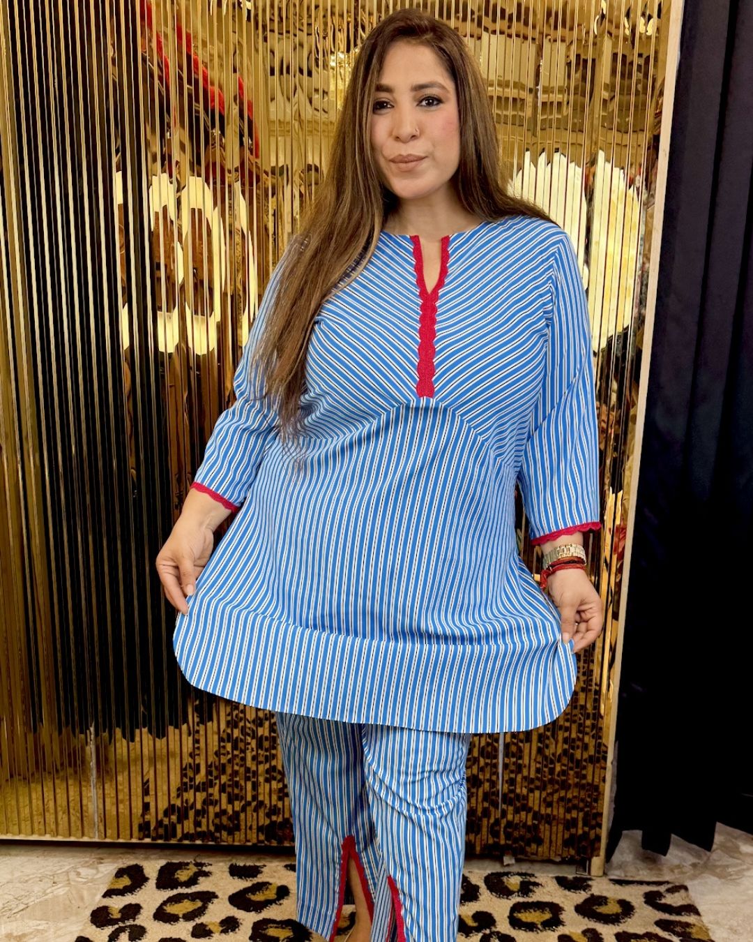 Stripes crepe set