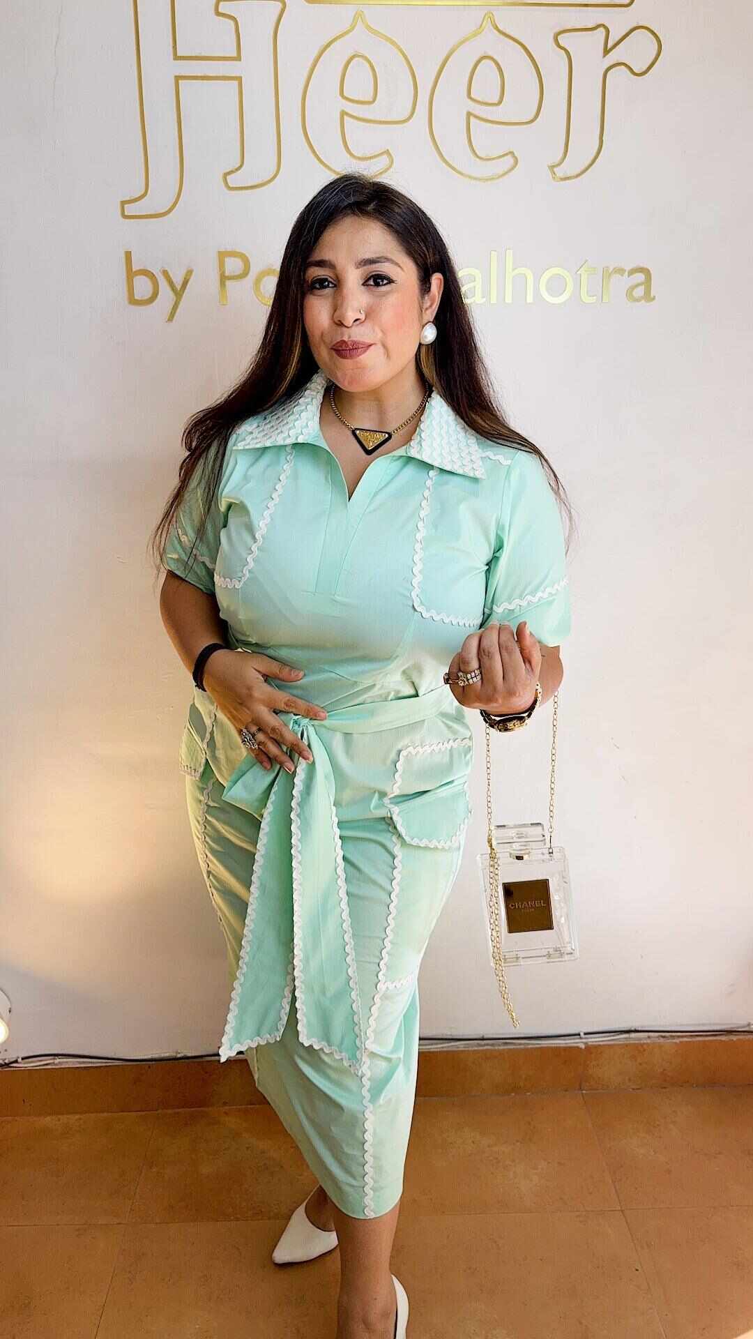 Mint green cotton dress Heer by Pooja