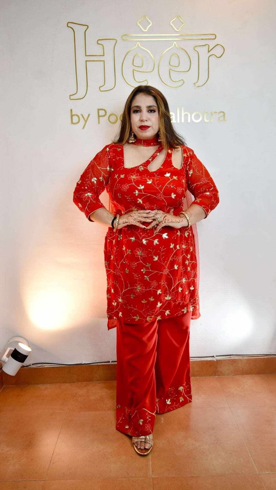 Red embroidery suit - Heer by Pooja